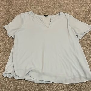 Ann Taylor large blue flutter sleeve top